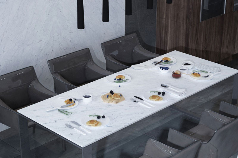 Bianco Carrara Mermer Yemek Masası